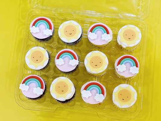 Rainbow Sun Cupcakes (6pcs)