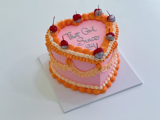 Blushing Orchard Heart Cake